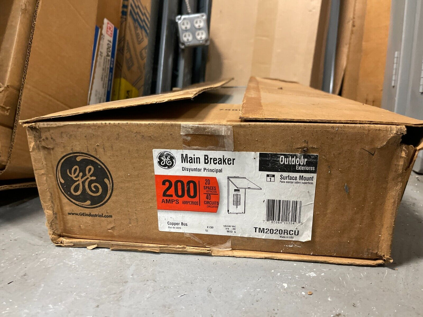 GE TM2020RCU PowerMark Gold Main Breaker Loadcenter 200A 120/240VAC NEMA R