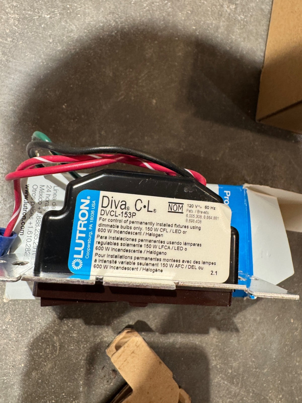 Lutron DVCL-153P Diva 600 Watt 120 Volt Single Pole/3-Way Dimmer Lot of 5