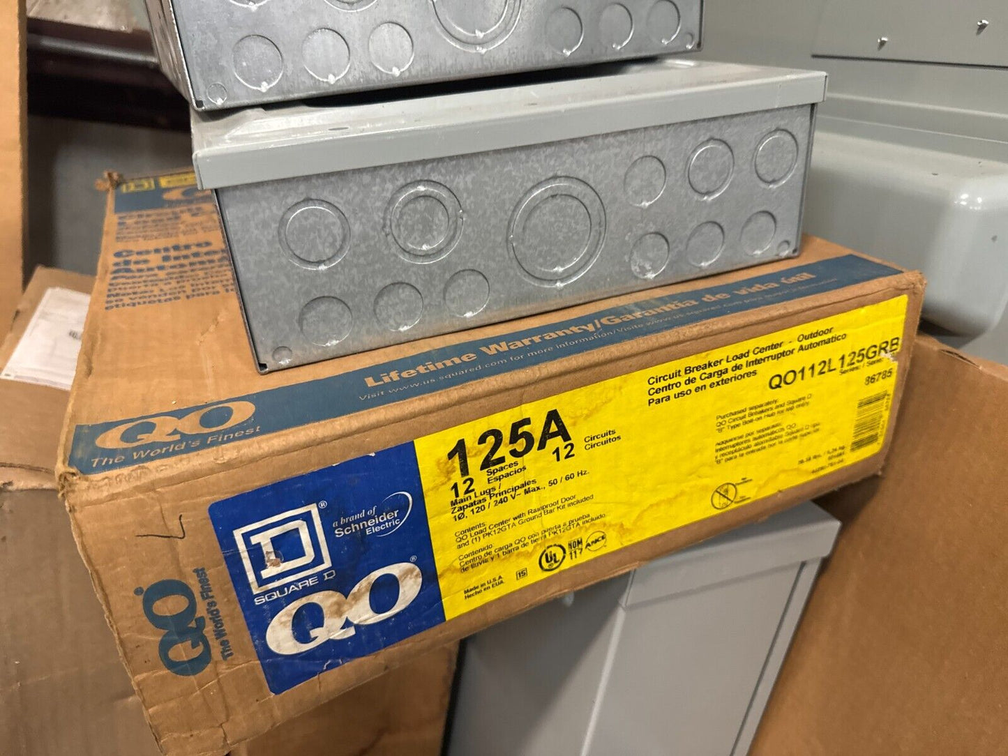 Square D QO112L125GRB Load Center 1-Ph 12 Spaces 12 Circuits 125A