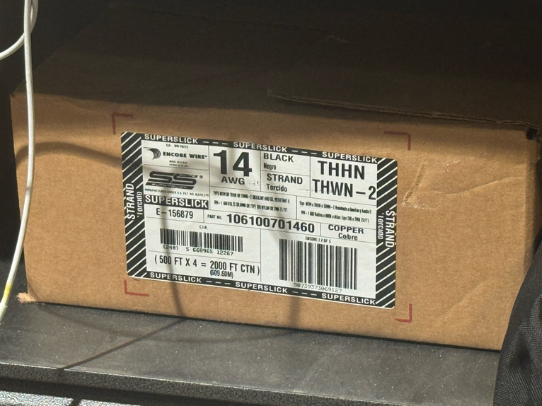 Encore Wire 106100701460 SuperSlick 14AWG Black THHN/THWN-2 Copper 1 Roll/500 ft