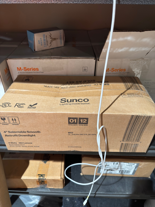 Sunco 4" Selectable Smooth Retrofit Downlight 11W 660 Lumens, 5 CCT, 12 Pack