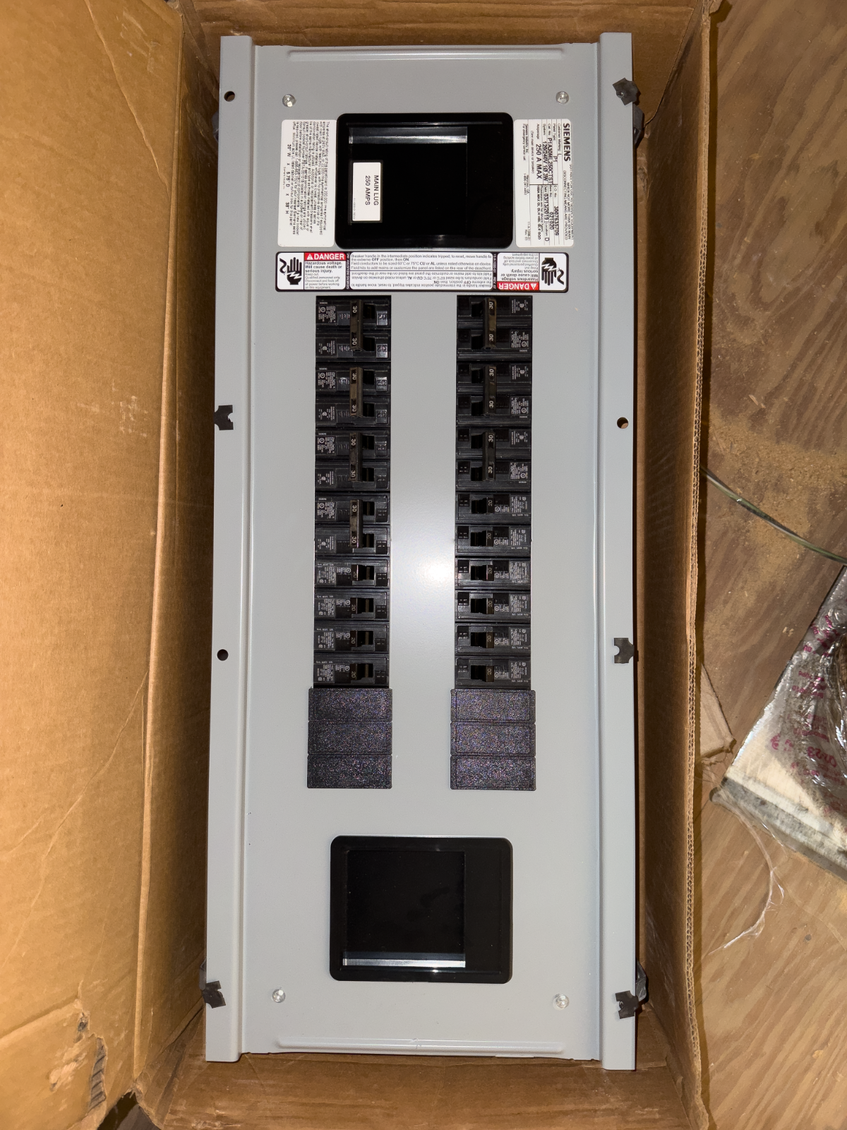 Siemens P130ML250CTST Low Voltage RP1 Unassembled Lighting Panel
