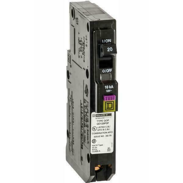 Square D QO120PDFC QO Plug-On Neutral 20 Amp Single-Pole Dual Function (CAFCI...