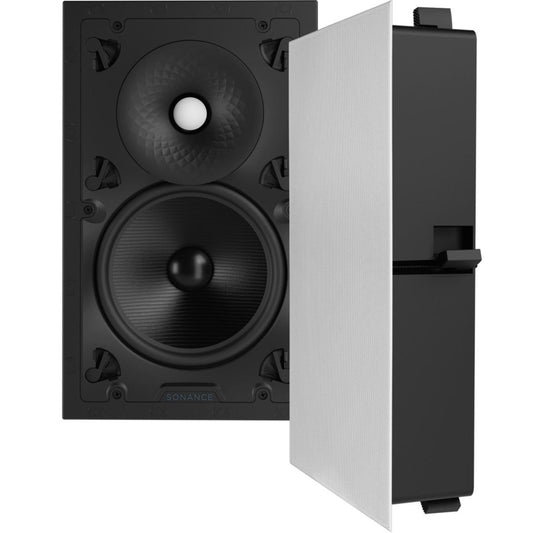 Sonance Visual Experience VX86 Rectangle In-Wall Speaker w/White Micro Trim Grille (Pair)