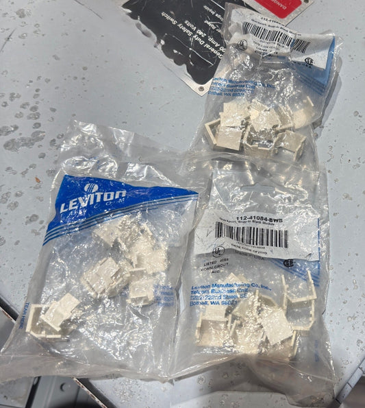 Leviton 112-41084-BW Blank QUICKPORT Insert White Pack of 10 (Lot of 3)
