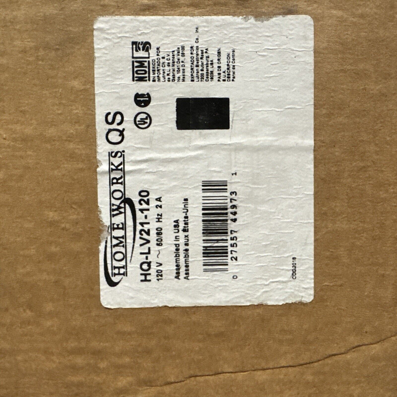 Lutron Homeworks HQ-LV21-120 Panel – Black Diamond Online Store