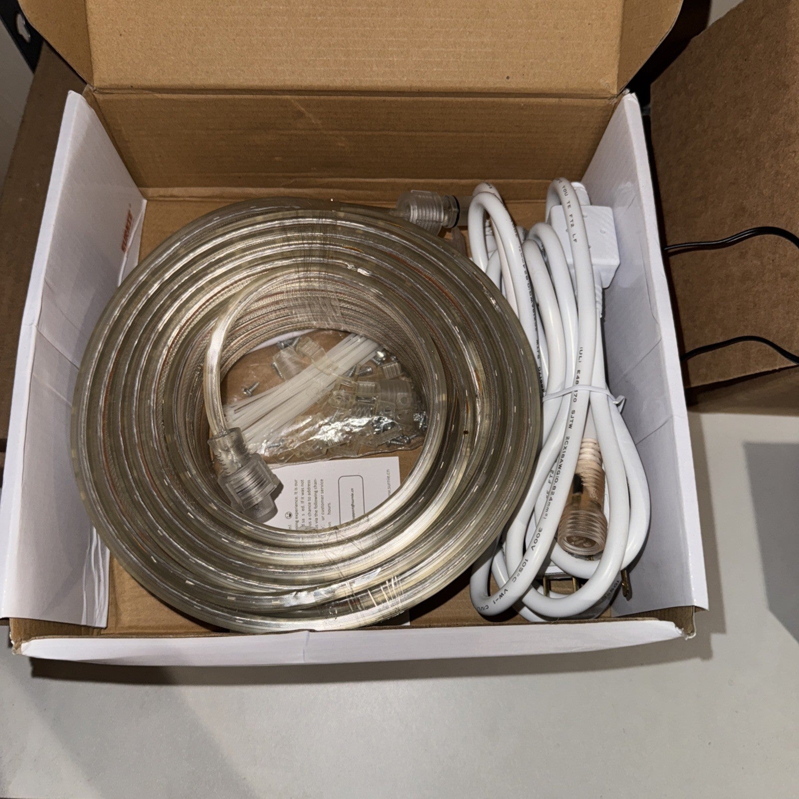SURNIE Rope Lights Outdoor Waterproof Daylight White: LED 50FT Cuttable Outsi...