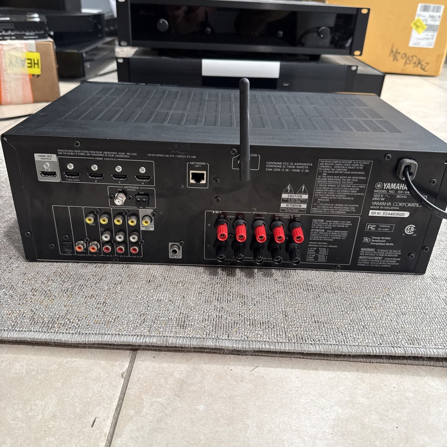 Yamaha RX-V481 Natural Sound AV Receiver 5.1 Ch 4K Ultra HD Network WiFi Dolby