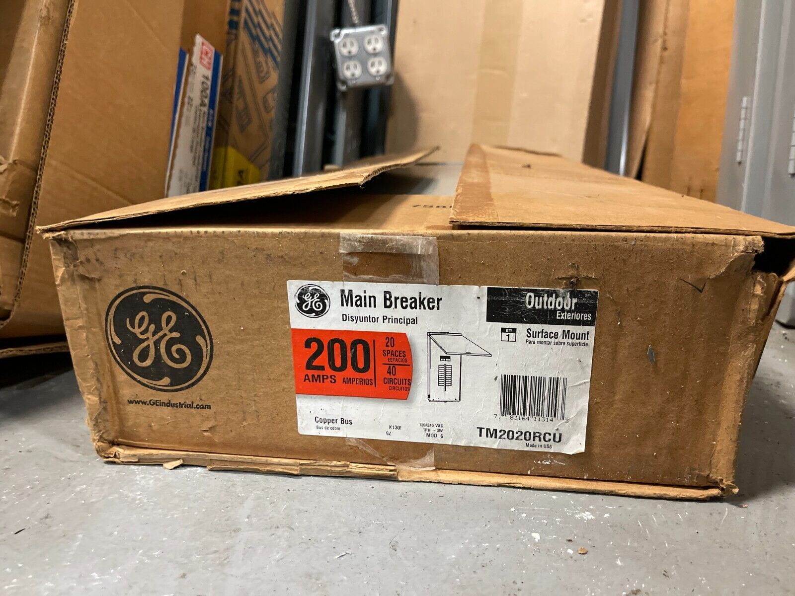 GE TM2020RCU PowerMark Gold Main Breaker Loadcenter 200A 120/240VAC NEMA R