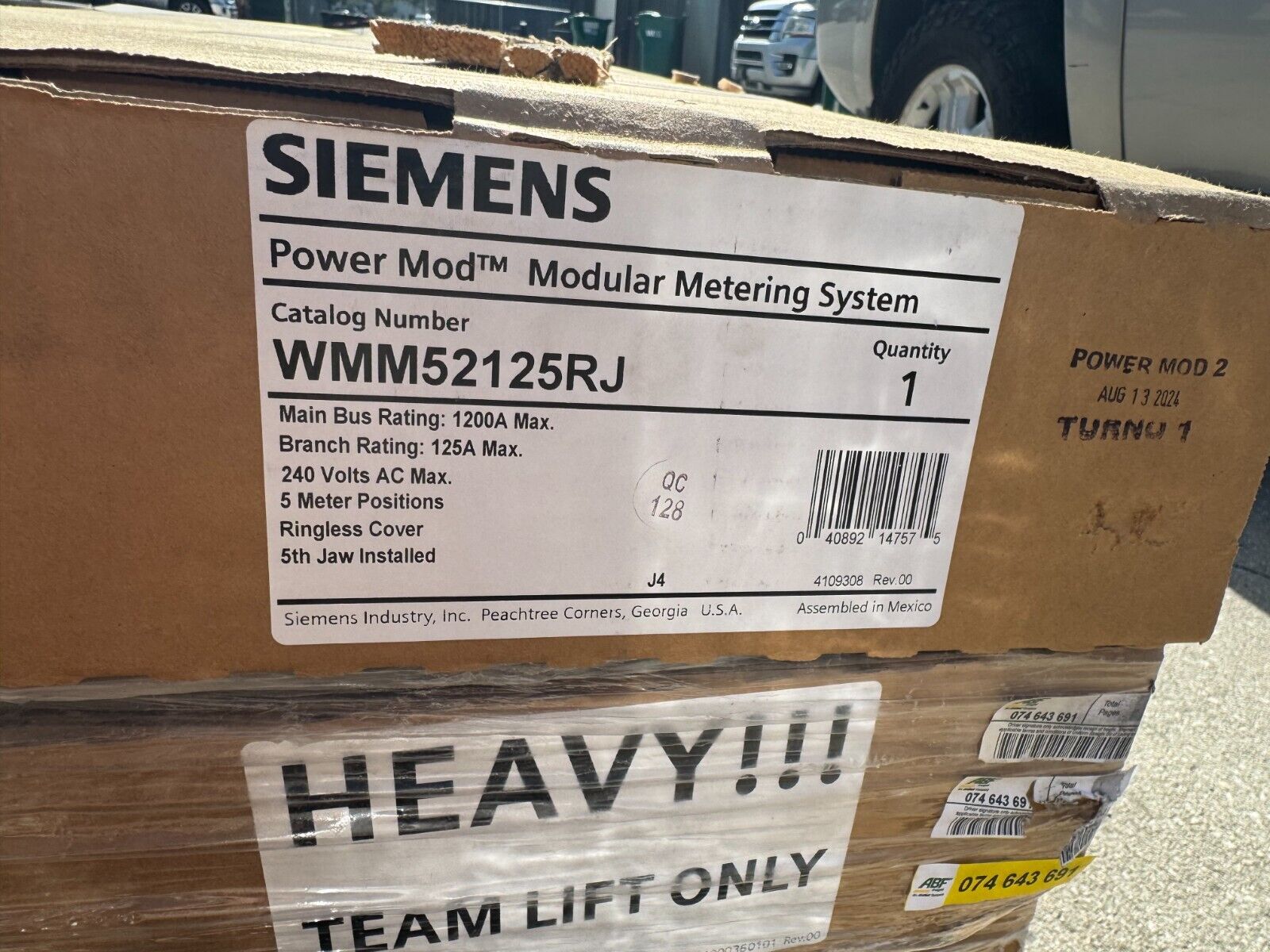 Siemens WMM52125RJB Meter Stack 3-Phase 4-Wire 5 Jaws 5 position 125A Outdoor