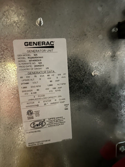 Generac RG03015ANAX Protector 30kW Standby Generator w/ Mobile Link 120/240