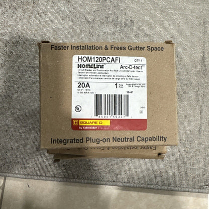 Square D HOM120PCAFI Circuit Breaker Combination Arc Fault 20A 1 Pole 120V/60Hz