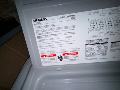 Siemens S4260L3225 Load Center Main Lug 42 Space 60 Circuit 3Ph 4W 120/240V 225A