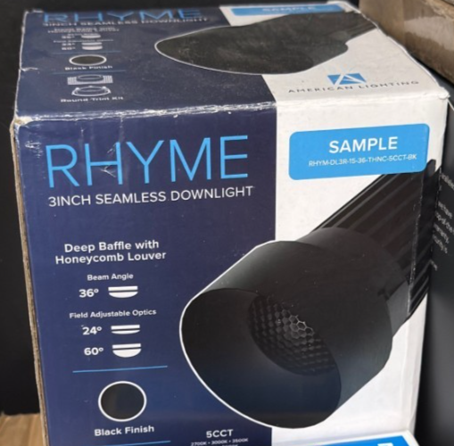 American Lighting - 3" Rhyme Deep Baffle 15 Watt LED Black Downlight CCT Select