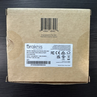 Araknis AN-POE-INJ-MG-30W Multigig Single Port PoE+ Injector Adapter 54V - 0.6A