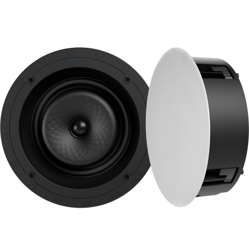 Sonance Visual Experience VX80R 8" Round In-Ceiling Speaker w/ White Micro Trim Grille (1 Pair)