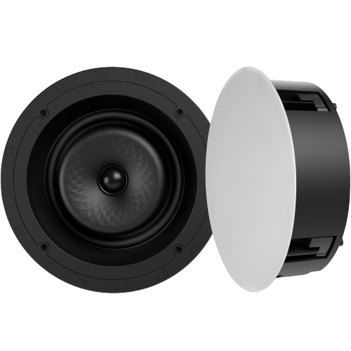 Sonance Visual Experience VX80R 8" Round In-Ceiling Speaker w/ White Micro Trim Grille (1 Pair)