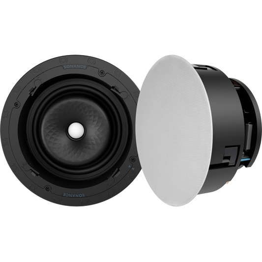 Sonance Visual Experience VX86R 8" Round In-Ceiling Speaker w/ White Micro Trim Grille (1 pair)