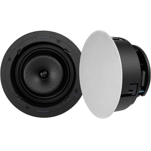 Sonance Visual Experience VX82R 8" Round In-Ceiling Speaker w/ White Micro Trim Grille (1 Pair)