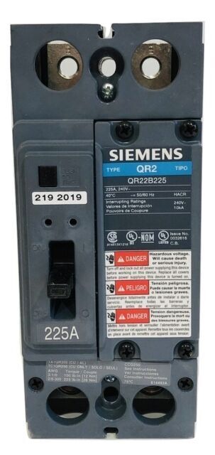 Siemens QR22B225 2 Pole Magnetic Circuit Breaker